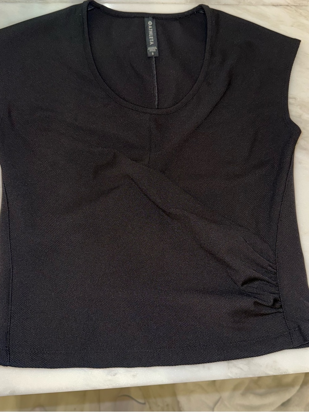 Athleta Black size small Sleeveless Performance Bayview tee with Scoop Neck